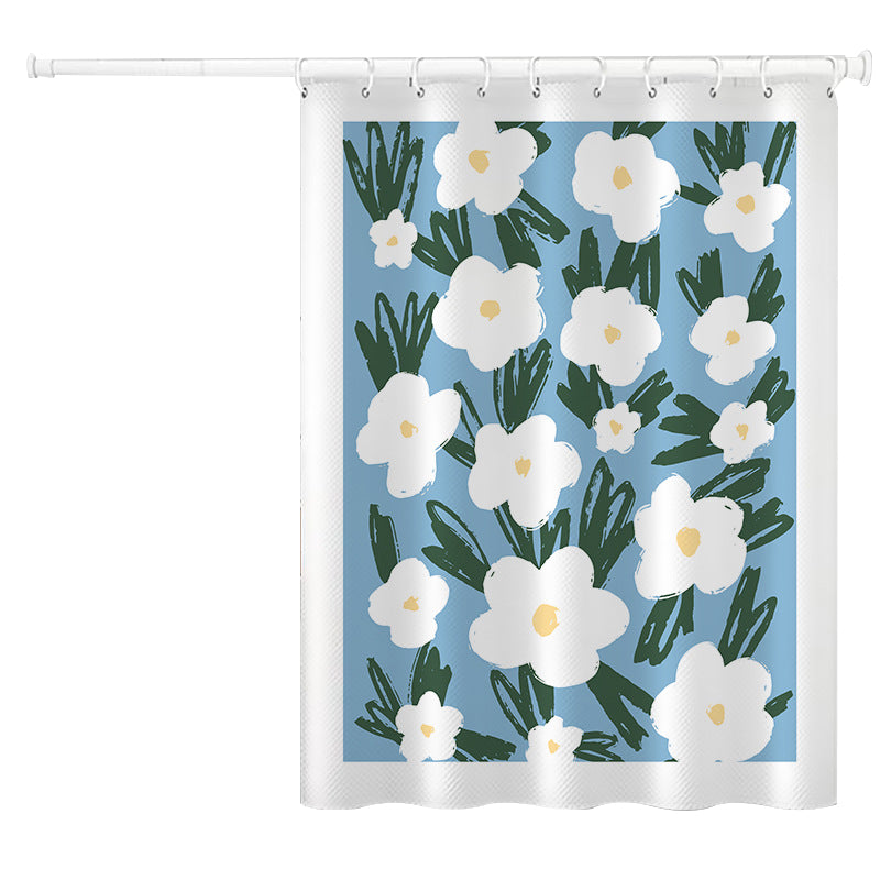 150x180cm Shower Curtain Plant Pattern Polyester Waterproof Curtain 150x180cm Shower Curtain Plant Pattern Polyester Waterproof Curtain